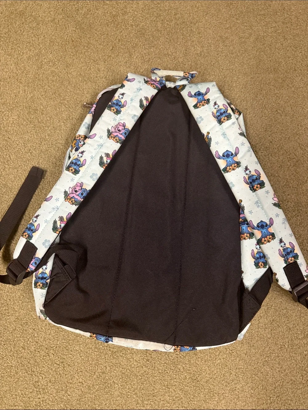 Loungefly White and Light Blue Stitch Pattern Kids Backpack